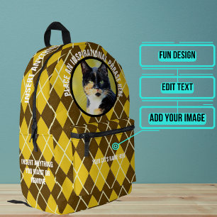 Muster für runder Foto und Text Bedruckter Rucksack
