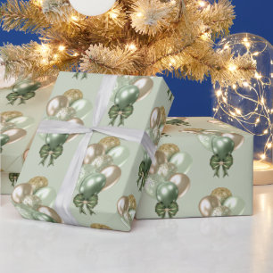 Muster für Sage und Gold Balloons Geschenkpapier