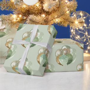 Muster für Sage und Gold Balloons Geschenkpapier