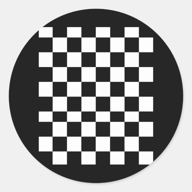 Muster für Schach und Schachbretter mit kontrollie Runder Aufkleber (Vorderseite)