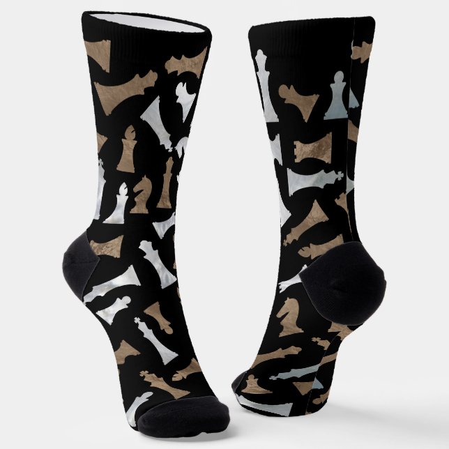 Muster für Schachfiguren - Gold und Perle Socken (Gewinkelt)