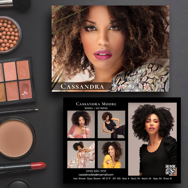 Muster für Schauspieler 6 Foto Zwei-seitige Comp-K Einladung (Available in high quality print or digital download for quick messaging, email or self printing.)