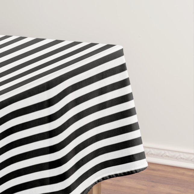 Muster für schmale schwarze und weiße Streifen Tischdecke (Beispiel)