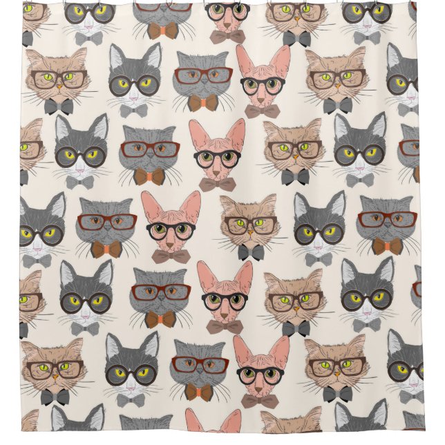 Muster für schöne Katzen Duschvorhang (Vorderseite)