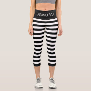 Muster für Schwarz und Weiß Capri Leggings