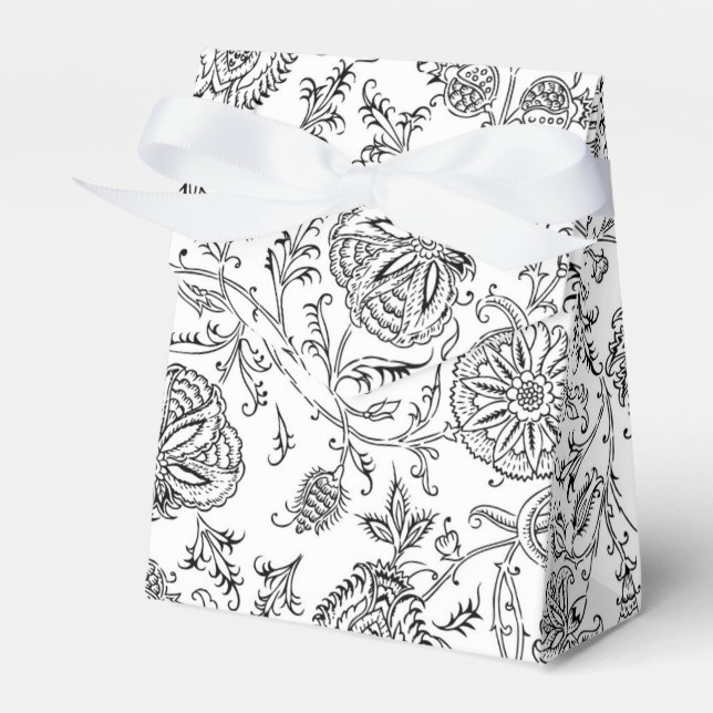 Muster für Schwarz-Weiß-Blumen-Muster Geschenkschachtel (Vorderseite)