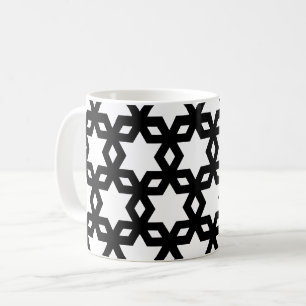 Muster für Schwarz-weiße geometrische Coole Sterne Kaffeetasse