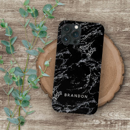 Muster für Schwarz-weiße Marmorstäbchen iPhone 16 Pro Max Hülle