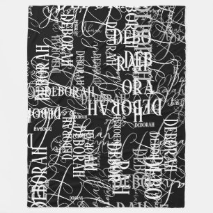 Muster für Schwarz-weiße Typografie Fleecedecke
