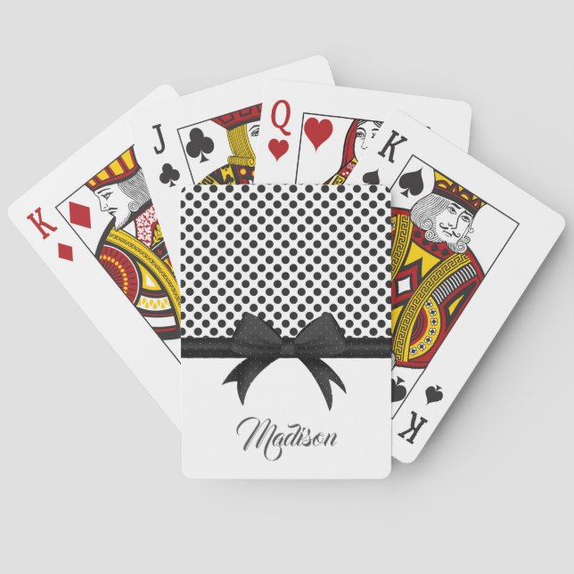 Muster für schwarze Bögen und Punkte Spielkarten (Rückseite)