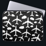 Muster für schwarze Flugzeuge Laptopschutzhülle<br><div class="desc">Muster für schwarze Flugzeuge</div>