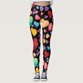 Muster für schwarze Herzen Leggings