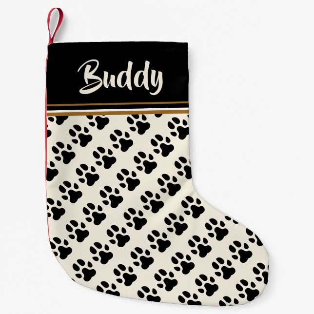 Muster für schwarze Hunde - Personalisiert Kleiner Weihnachtsstrumpf (Vorderseite)