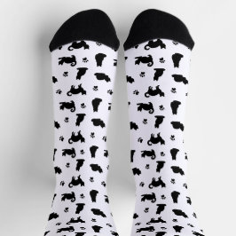 Muster für schwarze Katzen und Paw Socken