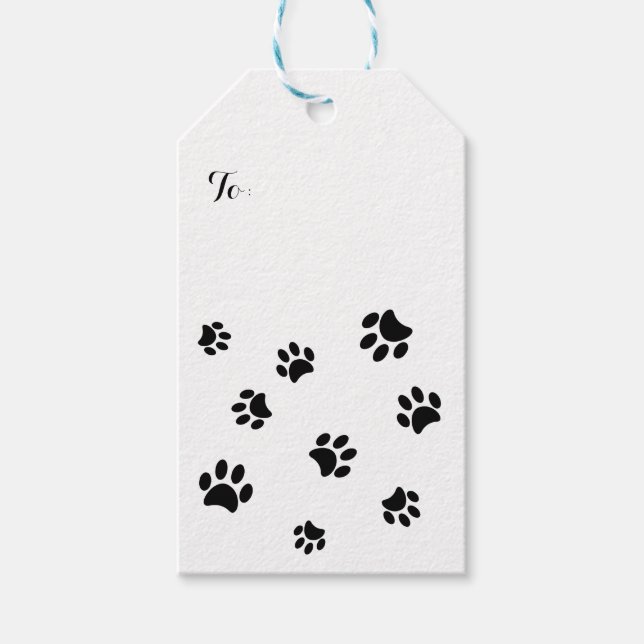 Muster für schwarze Paws Geschenkanhänger (Vorderseite)
