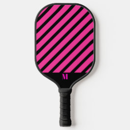 Muster für schwarze und rosa Streifen Modernes Mon Pickleball Schläger