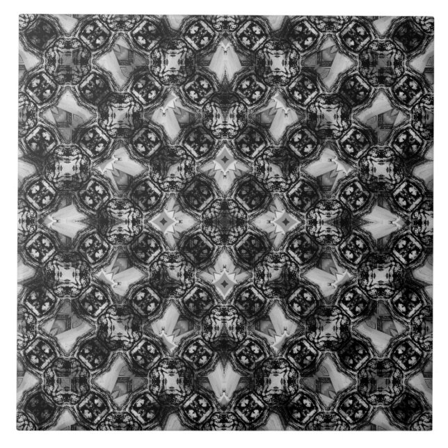 Muster für schwarze und weiße Diamantketten Fliese (Vorderseite)