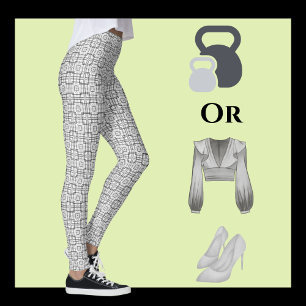 Muster für schwarze und weiße geometrische Quadrat Leggings