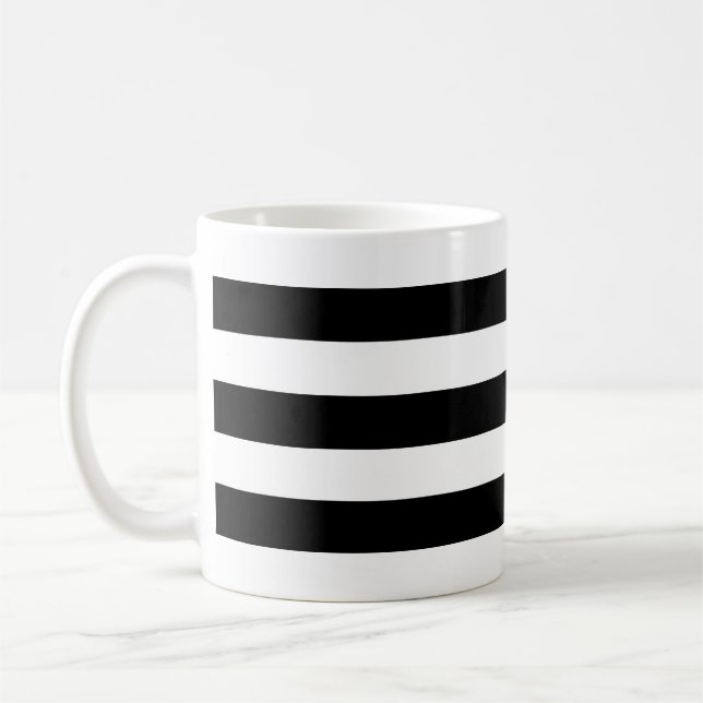 Muster für schwarze und weiße große horizontale St Kaffeetasse (Links)