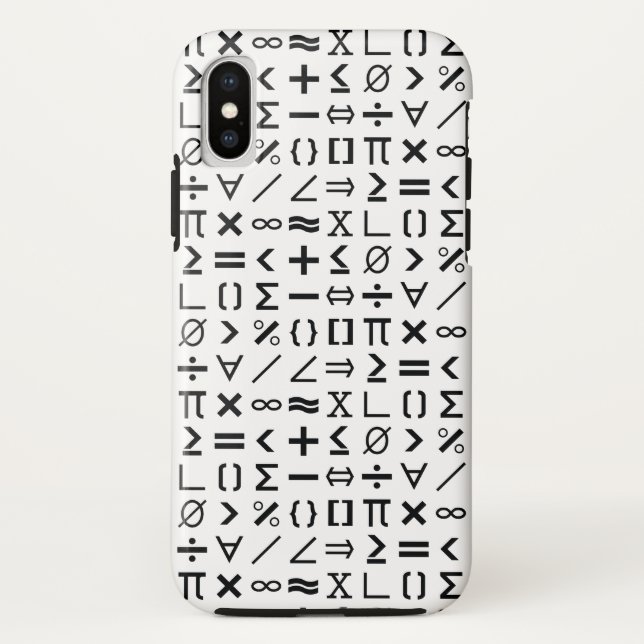 Muster für schwarze und weiße Mathematik-Zeichen u Case-Mate iPhone Hülle (Rückseite)