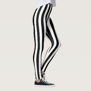 Muster für schwarze und weiße vertikale Streifen Leggings