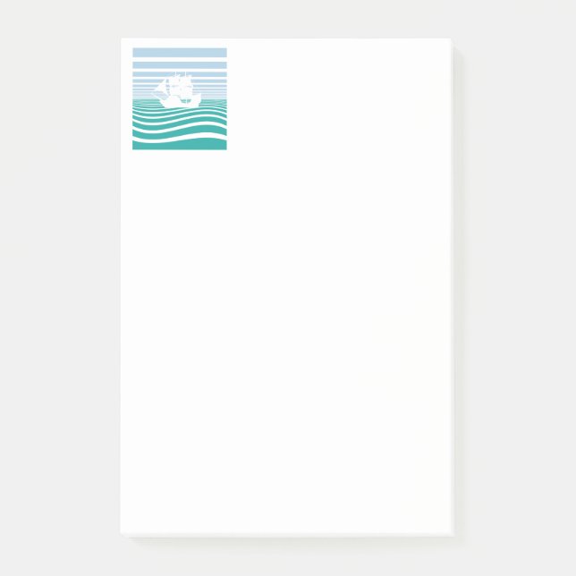 Muster für Segelschiffe Post-it Klebezettel (Vorderseite)