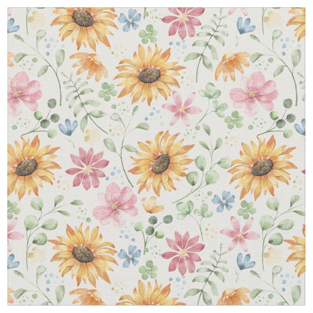 Muster für Sonnenblumen Stoff (Nahaufnahme)