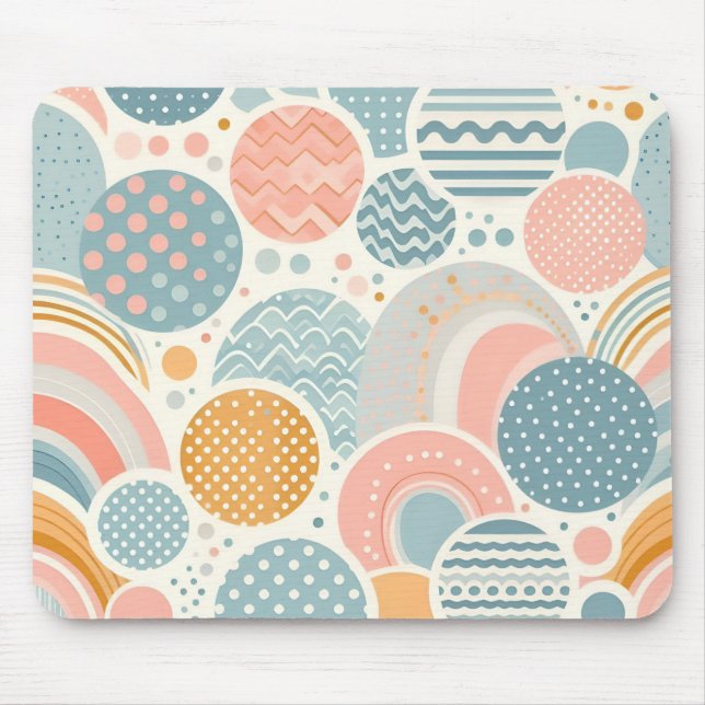 Muster für spielerisches geometrisches Doodle Mousepad (Vorne)