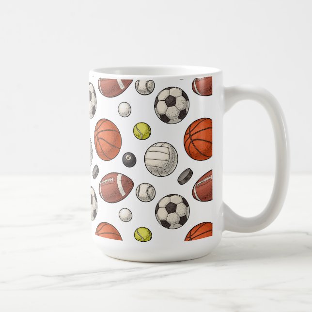 Muster für Sportgeräte Kaffeetasse (Rechts)