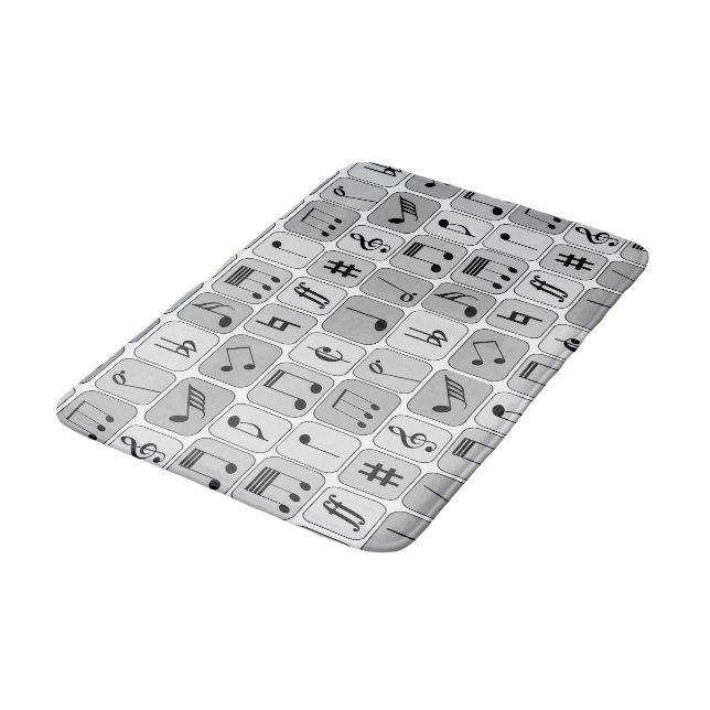 Muster für stylische monochrome geometrische Musik Badematte (Schrägansicht)