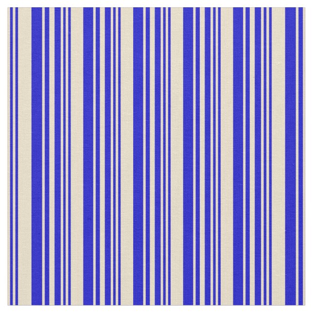 Muster für Tan & Blue Lines Stoff (Nahaufnahme)