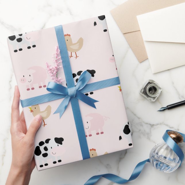 Muster für Tiere in landwirtschaftlichen Betrieben Geschenkpapier (Schenken)