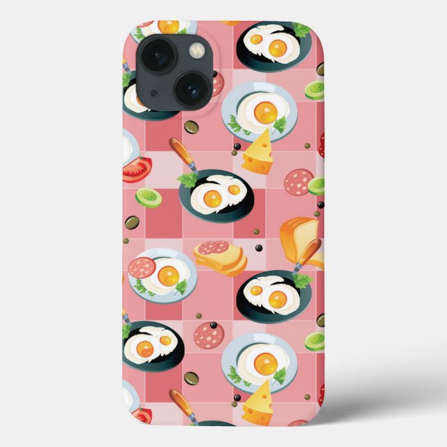 Muster für Tomaten und frittierte Eier Case-Mate iPhone Hülle (Rückseite)