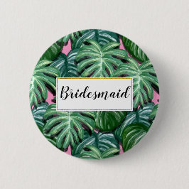 Muster für tropische Blätter - Bridemaid für grüne Button