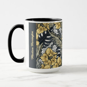 Muster für tropische Blätter und Blume des individ Tasse