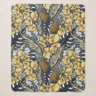Muster für tropische Blätter und Blume Sherpadecke