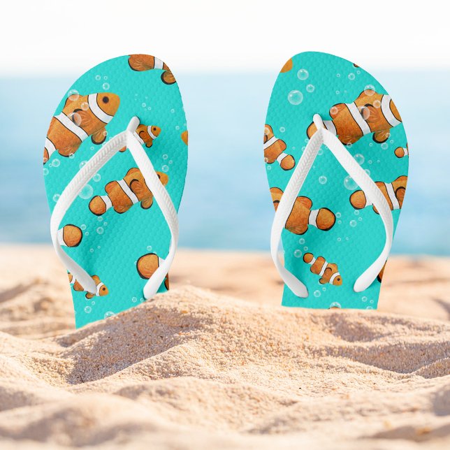 Muster für tropische Clownfische und Blasen Flip Flops (Tropical Clownfish Pattern Flipflops)