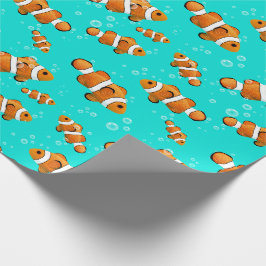 Muster für tropische Clownfische und Blasen Geschenkpapier