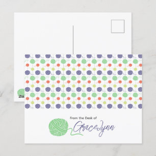 Muster für tropische Garnballen Postkarte