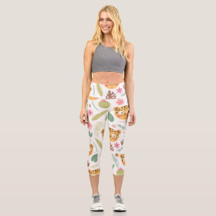 Muster für tropische Pflanze von Leopard Capri Leggings