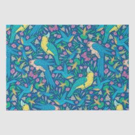 Muster für tropische Vögel und Blume Seidenpapier