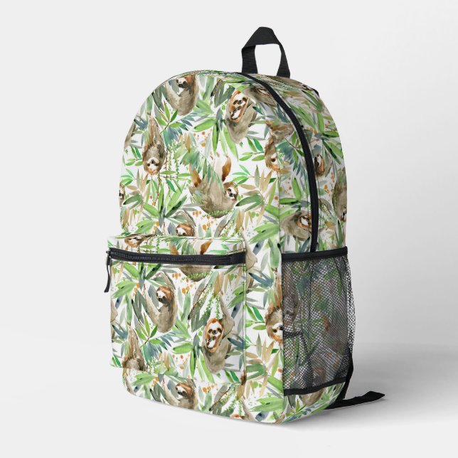 Muster für tropische Wasserfarben Bedruckter Rucksack (Rückseitige Ecke Rechts)