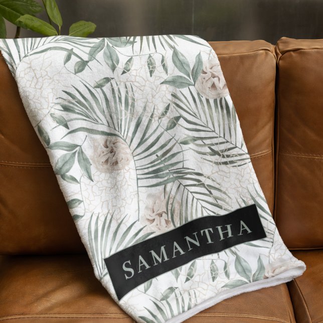 Muster für tropische Wasserfarben und Blätter und  Fleecedecke (Von Creator hochgeladen)