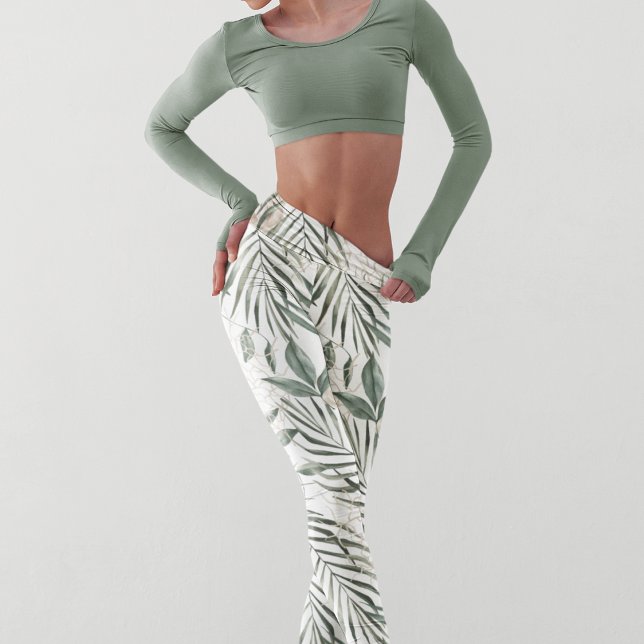 Muster für tropische Wasserfarben und Blätter und  Leggings (Von Creator hochgeladen)