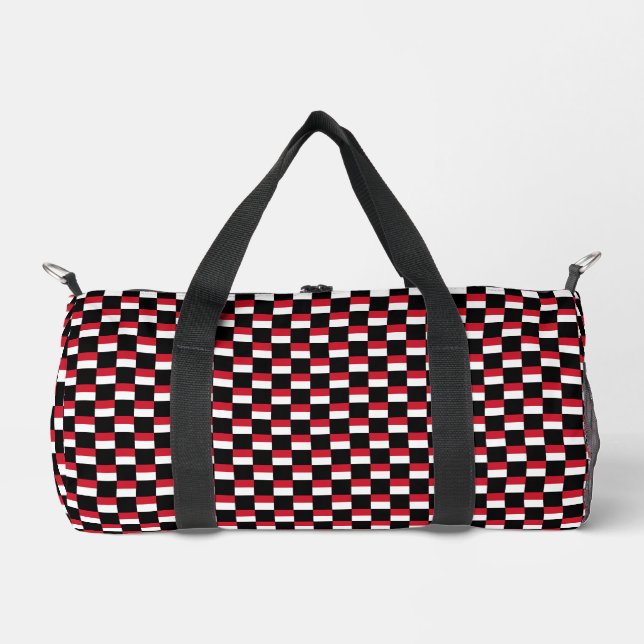 Muster für überprüfte indonesische Flagge Duffle Bag (Vorderseite)