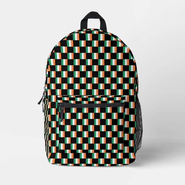 Muster für überprüfte Irland-Flaggen Bedruckter Rucksack (Vorderseite)