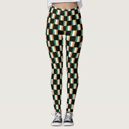 Muster für überprüfte Irland-Flaggen Leggings