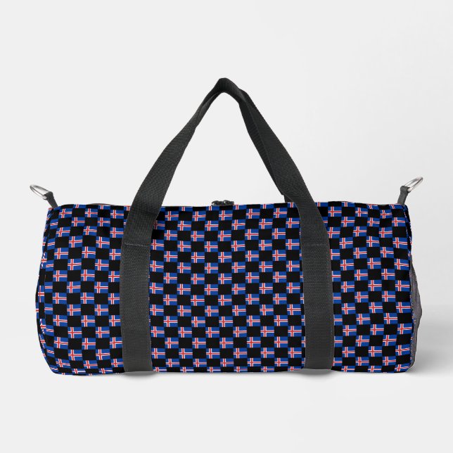 Muster für überprüfte Island-Flaggen Duffle Bag (Vorderseite)