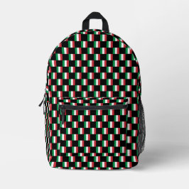 Muster für überprüfte Italienische Flagge Bedruckter Rucksack