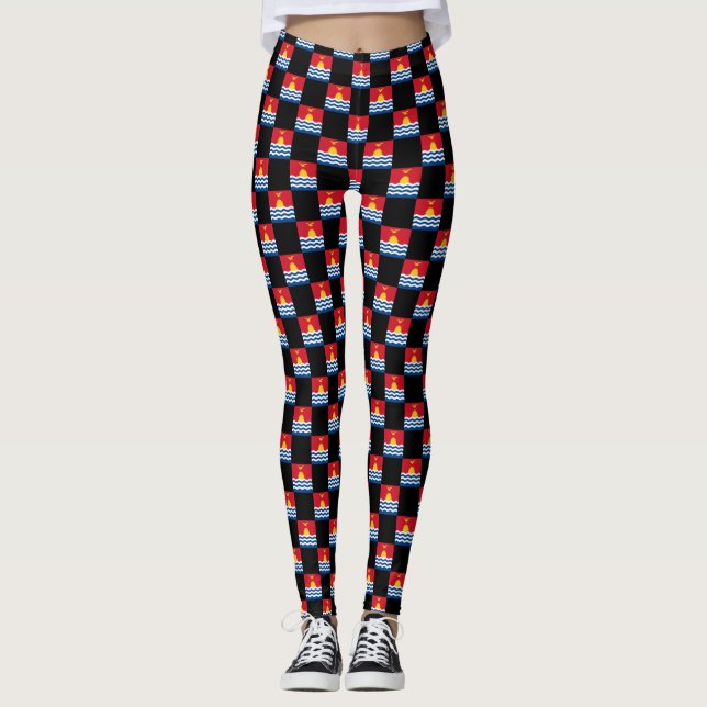 Muster für überprüfte Kiribati-Flag Leggings (Vorderseite)